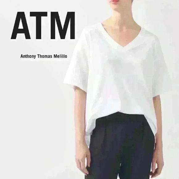 NWT - ATM Anthony Thomas Melillo Oversized V-Neck T-Shirt - Picture 1 of 14